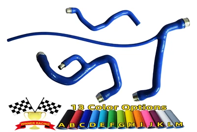 Silicone Hoses Fit Mercedes-Benz C300 08-12 C350 GLK350 X204 W204 3PCS BLUE - Image 1 of 4