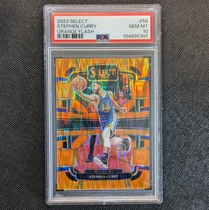 2023 PANINI SELECT 56 STEPHEN CURRY ORANGE FLASH PRIZM PSA 10 GEM MINT - Picture 1 of 2