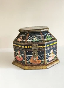 Sehr seltene Indien antike Mogul Holz Schatulle/Truhe Hochzeitsbox aus dem 19. Jh. - Bild 1 von 20