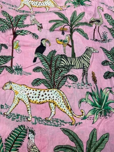 Indian Hand Block Printed Handmade Cotton Natural Print Dress Fabric By 5 Yard - Picture 1 of 12