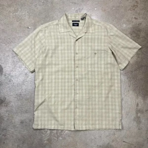 Vintage Haggar camp collar short sleeve button shirt beige mens large old money - Picture 1 of 6