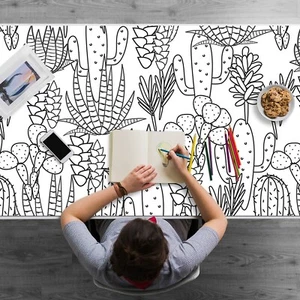 Cacti Desk Top Mat Pad Protector for PC Mouse Keyboard 120x60 - Afbeelding 1 van 5