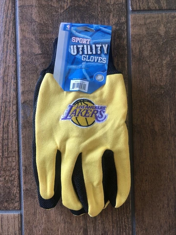 NBA Los Angeles Lakers Sports Utility Gloves With Palm Grip NWT  Yellow Cover