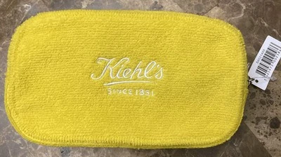 KIEHL'S Amarillo Cosmético Cuidado de la Piel Artículos de Aseo Maquillaje Bolsa de Viaje Bolsa Organizador Nuevo Foto 1 de 4