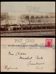 1908 PALMERSTON NORTH, New Zealand. RARE early Real Photo Postcard used to UK - Picture 1 of 1