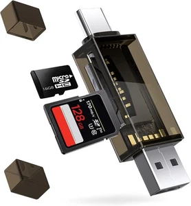 Dual USB und USB-C SD Kartenleser Adapter für SD Micro SD - Bild 1 von 4