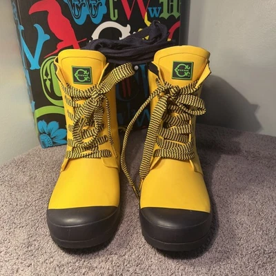 Wonder NWB 黄色“雨靴”女式 6 M 码 — 第 1/4 张图片