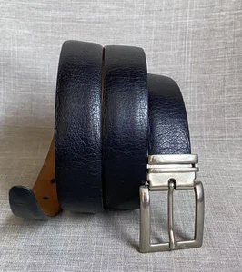 Vintage Canali Men’s Long Black Adjustable High Quality Calfskin Leather Belt - Picture 1 of 20