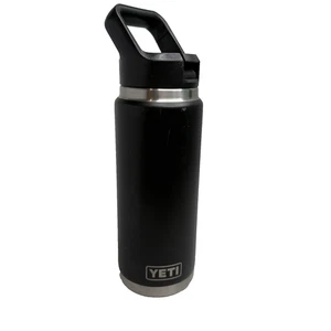 YETI Rambler 26oz Vacuum Insulated Stainless Steel Bottle w/Chug Cap – Black EUC - Picture 1 of 17