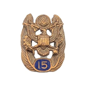 Vtg US Federal Government Military Civil Service 15 Years Copper Tone Lapel Pin - Picture 1 of 9