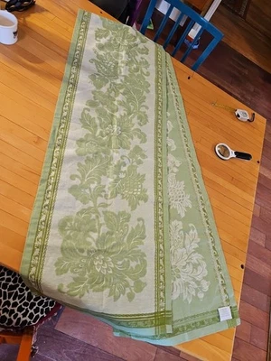 Williams Sonoma Table Runner  18" x 107" Linen Cotton mix Made In Russia Green  - Image 1 of 4