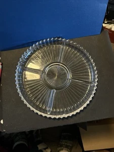 Vintage Indiana Relish Tray with 5 Sections 10" Clear Heavy Pressed Glass - Picture 1 of 5