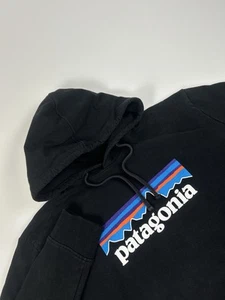 Patagonia Men’s SZ L Uprisal Hoodie Regular Fit Spellout Black Sweatshirt - Picture 1 of 8