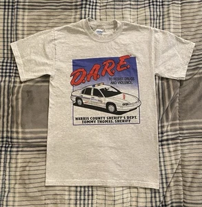 T-shirt vintage Gildan OSA resistere alla droga e alla violenza grigia uomo taglia small - Foto 1 di 5