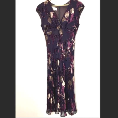 Vestido Vintage Terciopelo Burnout Mezcla Seda Hada Capricho Romántico Y2K Pequeño-Mediano Foto 1 de 4