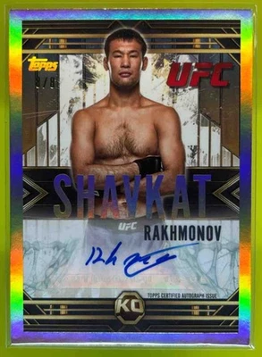 2025 Topps UFC Knockout Shavkat Rakhmonov 2012 Throwback Gold /8 #TB-SR Auto - Image 1 of 4
