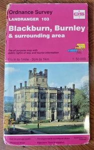 Ordnance Survey Paper Map Blackburn Burnley Sheet 103 Clitheroe Darwen Gargrave - Picture 1 of 1