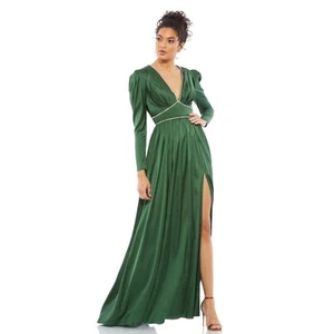 Neu mit Etikett Ieena Mac Duggal smaragdgrün Strassbesatz Puffärmel Kleid, 55702, Größe 10 - Bild 1 von 6