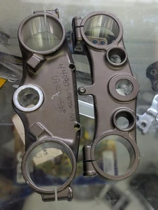 08 Kawasaki KX450F Triple Tree Upper& Lower Clamps 44037-0075-10Y 44039-0035-10Y - Picture 1 of 19