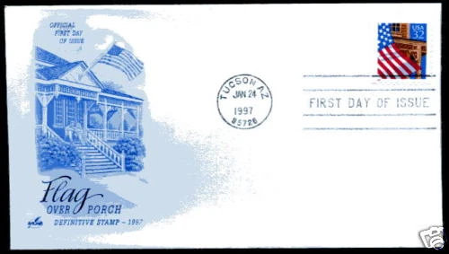 2921b Flag Over Porch S/A booklet  single ArtCraft FDC - Image 1 of 1