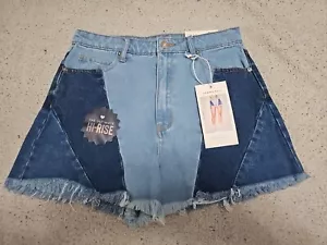 NEW: Gemma Rae High Rise Raw Hem Mom Jean Shorts SZ W29×L2 - Picture 1 of 14