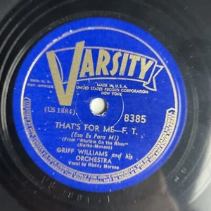 10" 78 RPM-Griff Williams-Only Forever/That's For Me/Varsity 8385 - Picture 1 of 4