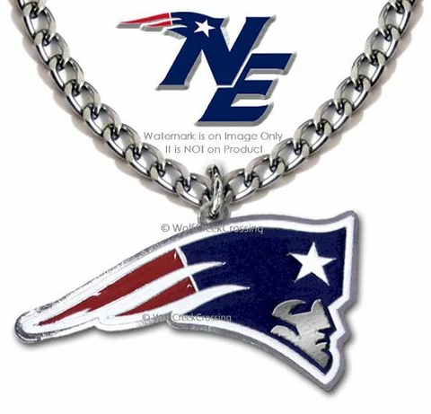 LARGE NEW ENGLAND PATRIOTS NECKLACE STEEL CHAIN NFL FOOTBALL  NEW! FREE SHIP' Cover