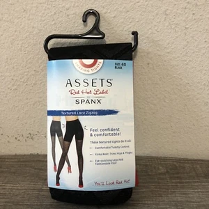 SPANX Assets Red Hot Label Textured Lace Zigzag Tights In Black Size 4/D - Picture 1 of 7