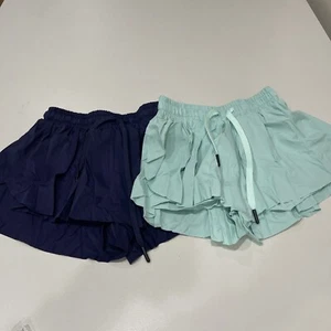 Zogcowy 2 Pack Butterfly Flowy Shorts Skirts Navy/ Mint M - Picture 1 of 3