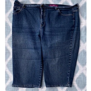 Gloria Vanderbilt Denim Capri Jeans Bermuda Shorts Dark Wash Übergröße 20W - Bild 1 von 7