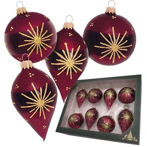 Tropfen Christbaumkugel Weihnachtskugel Christbaumschmuck Krebs Lauscha bordeaux - Bild 1 von 7