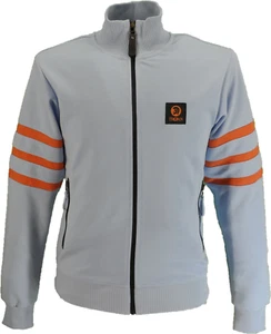 Trojan Mens Powder Blue Sleeve Stripe Zip Track Tops - Picture 1 of 3