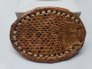 Vintage Snake Skin Belt Buckle Handmade Southwestern Rodeo Cowboy (4" x 2.5") #6 - Picture 1 of 2