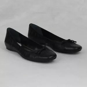 Alfani LINDEE schwarze Leder-Flats mit Schleife Größe 7M EUC - Bild 1 von 10