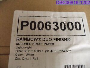 Rainbow Duo Finish Colored Kraft Paper Lightweight White 36" x 1000' P0063000