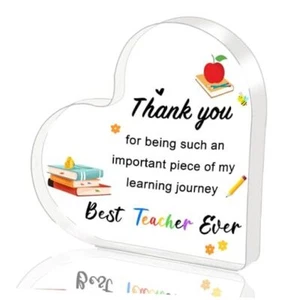 Teacher Appreciation Gifts, Teacher Gifts - Heart Shape Plaque Teacher Gifts B - Picture 1 of 7