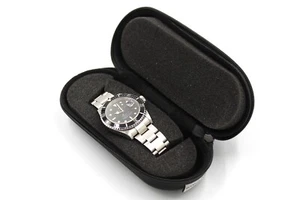 Custodia Orologi Tessuto Nero Watch Box Antigraffio Imbottita Travel Box - Picture 1 of 8