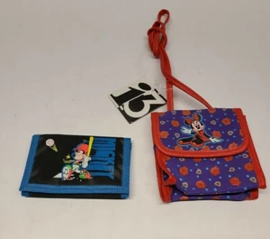 Vintage 1990s Disneyland Mickey & Minnie Mouse Disney Wallets Lot of 2 - Picture 1 of 4