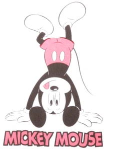 Disney MICKEY MOUSE Girls L 10/12 Crewneck Upside Down Graphic T-Shirt NWT - Picture 1 of 3