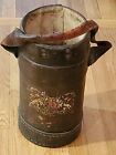 Antique English Leather Fire Bucket w/ Coat of Arms, Royal Shield,  18th/19th c.