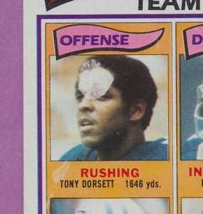 1982 Topps Cowboys Leaders #307 Tony Dorsett MISSING FOREHEAD Error Card NM
