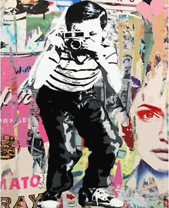 Banksy Kids Camera Oil Painting Graffiti Paint by Numbers Kits for Adults Acryli