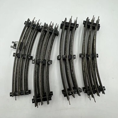 O GAUGE BLACK 3 RAIL BLACK TIE TRACK LOT OF 11 - 11 CURVED - ***READ*** - Image 1 of 4