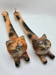 Vintage BP Long Body Stretching Cats Salt & Pepper Shakers Japan - Picture 1 of 8