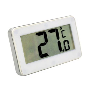 White Digital Electronic Fridge Freezer Room LCD Thermometer with Hook Hanging - Bild 1 von 8