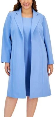 LE SUIT Talla Grande 20W Cambray Crepé Chaqueta Larga y Vaina Vestido Traje Nuevo con Etiquetas $330 Foto 1 de 4