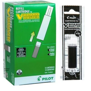43922 Pilot VBoard Master Dry Erase Marker Refill Cartridge, Black Ink, 12 Each - Picture 1 of 2