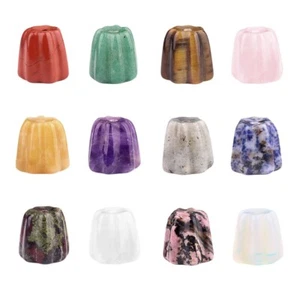 Base pietra preziosa intagliata a mano cristallo naturale porta incenso decorazione casa ornamento - Foto 1 di 55