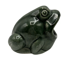 Keramik Großmaul Frosch Schwamm Schrubber Halter dunkelgrün Vintage - Bild 1 von 8