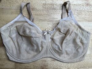 Wacoal 38H Nude/Beige Chantilly Lace Retro Chic 2-Part Cup Bra 855186